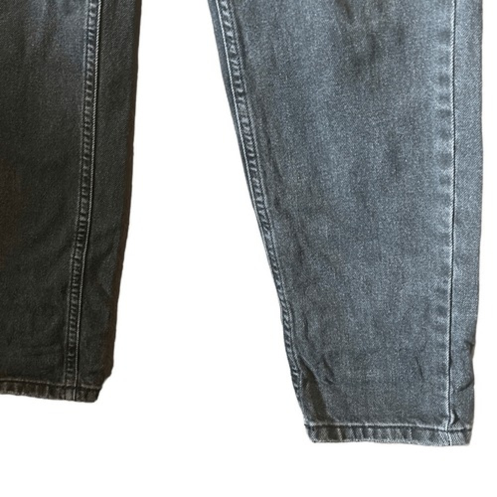 Black Wash High Waisted Tapered Leg Denim Jeans Classic Casual Everyday Style - Picture 2 of 6